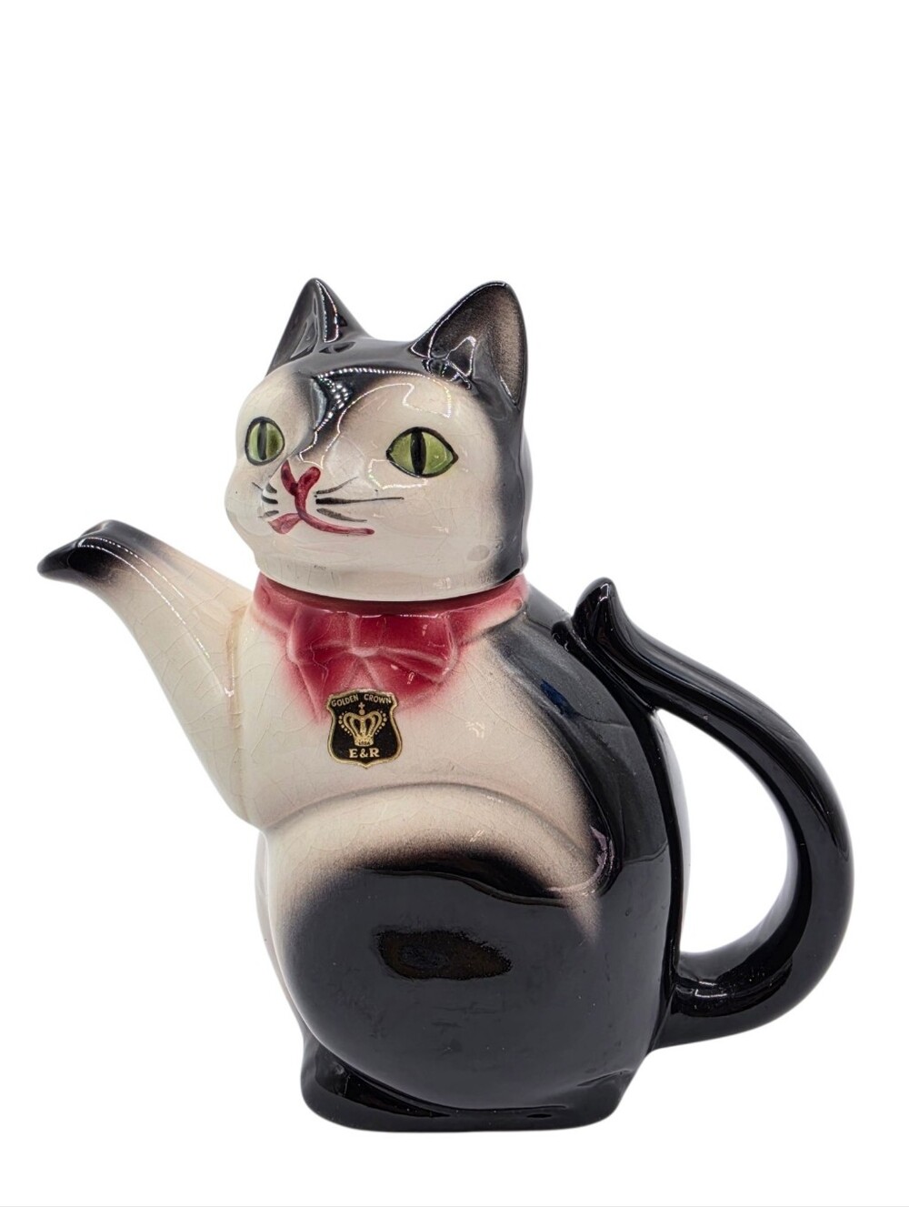 Antique German Cat Tea Kettle Erphila Germany 30s Or 40s Cottage Core Kitsch